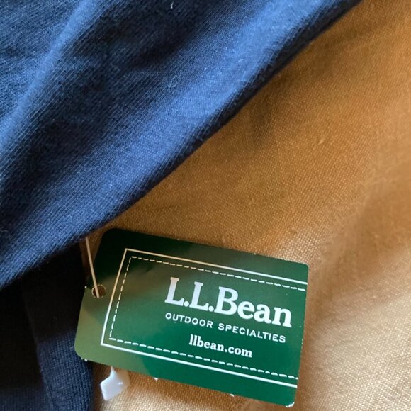 NWT LL Bean Unshrinkable Long Sleeve Henley Shirt Mens Medium Navy Blue/Black - Picture 3 of 9